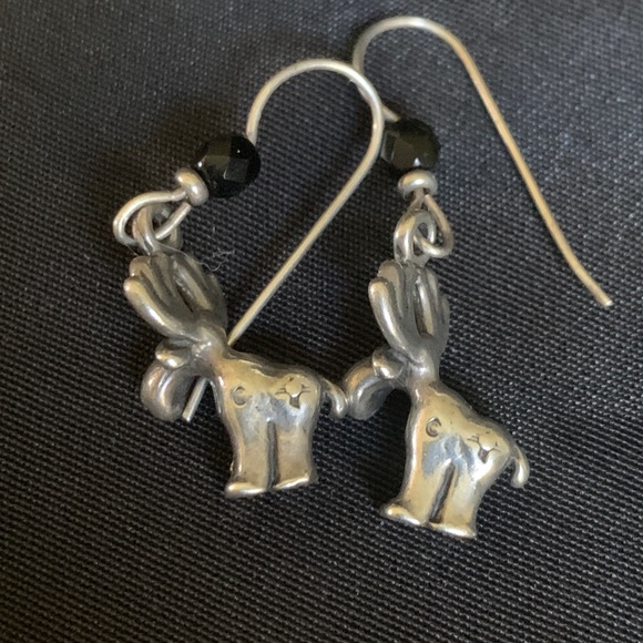Sunwest Silver Co. Sterling Moose Drop Earrings - Picture 4 of 8